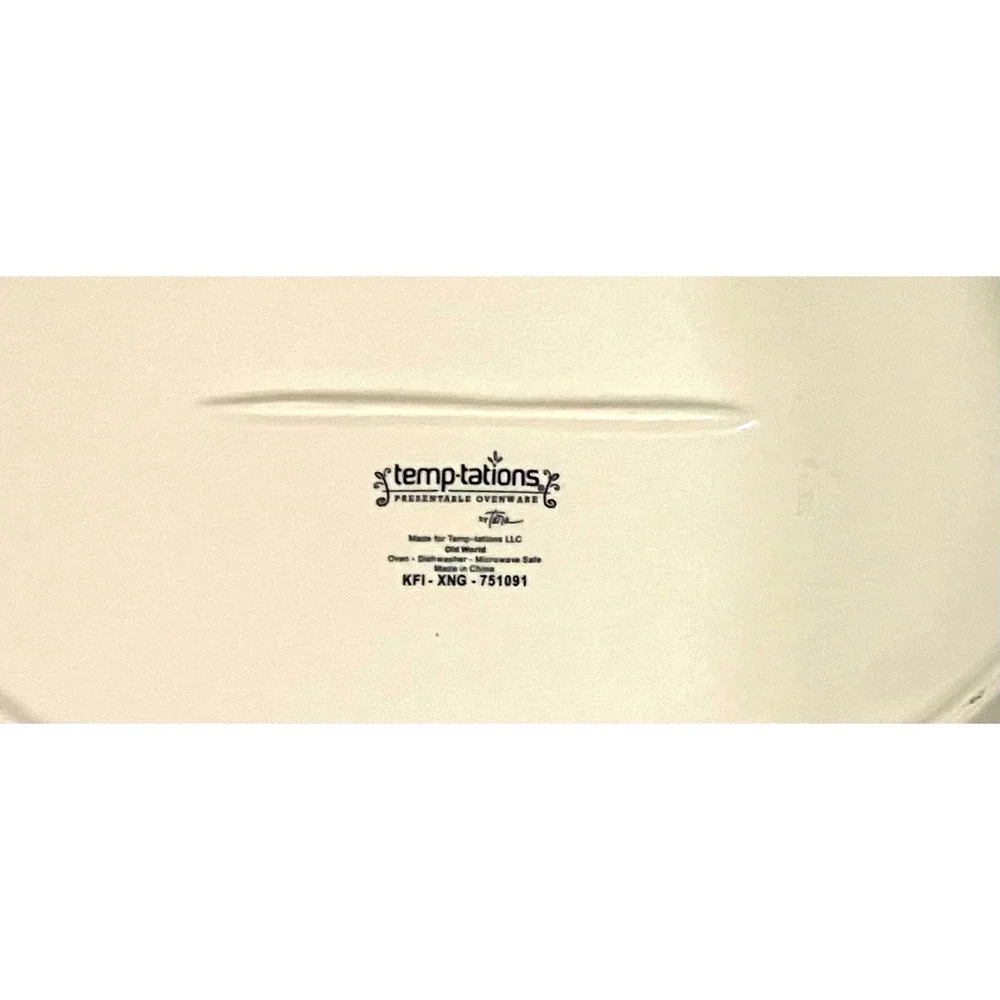 Temp-tations Presentable Ovenware By Tara Old World Blue 2.5 Qt Baking Casserole
